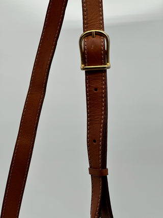 Celine Vintage Macadam Brown Round Sling