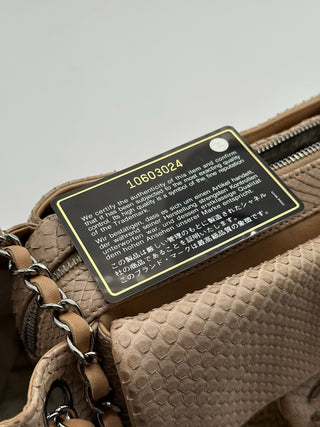 CHANEL Vintage Python & Tweed Shoulder Bag