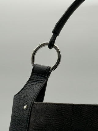 Gucci Black GG Monogram Canvas Hobo Bag