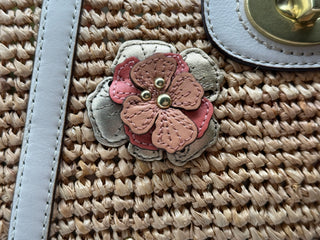 COACH Hamptons Straw Applique Tote