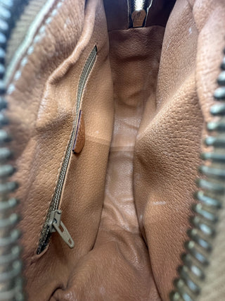 Celine Vintage Macadam Brown Round Sling