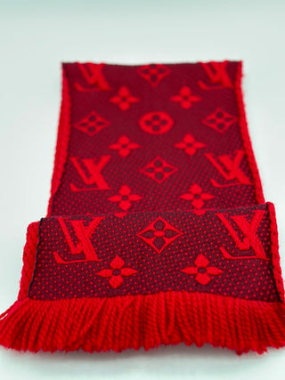 Louis Vuitton Logo Mania Red Scarf
