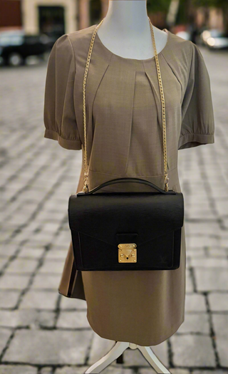 Louis Vuitton Monceau Epi Leather Black