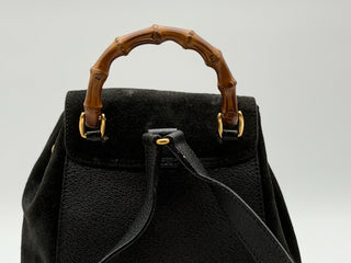 Gucci Vintage Suede Bamboo Backpack