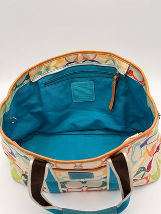 COACH Hampton Multicolor Scribble Tote