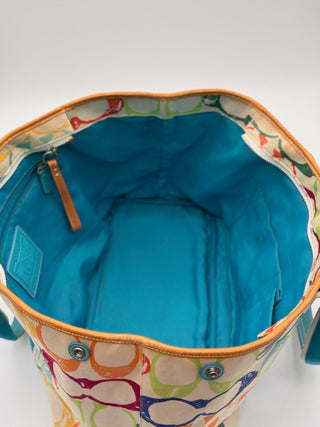 COACH Hampton Multicolor Scribble Tote