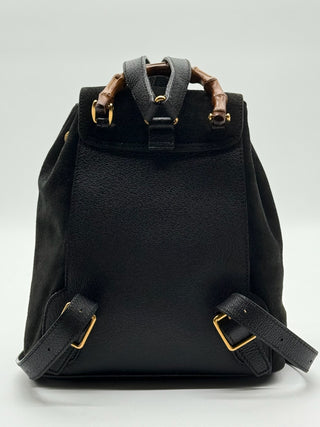 Gucci Vintage Suede Bamboo Backpack