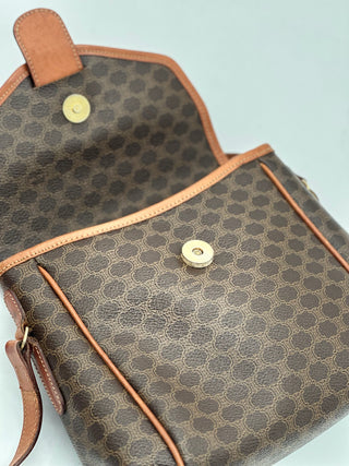 CELINE Vintage Macadam Brown Medium Crossbody