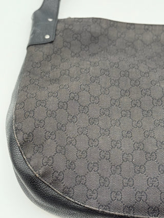Gucci Black GG Monogram Canvas Hobo Bag