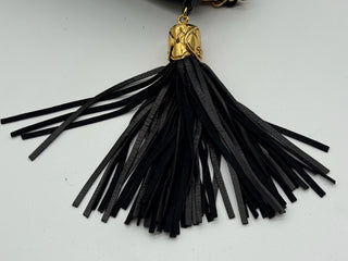 Chanel Vintage Leather Matelasse Coco Mark Tassel Chain Bag