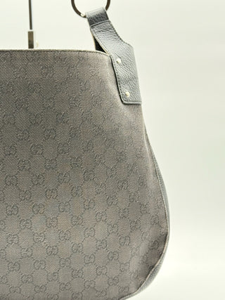 Gucci Black GG Monogram Canvas Hobo Bag