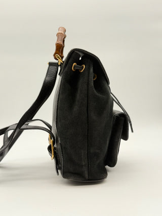 Gucci Vintage Suede Bamboo Backpack