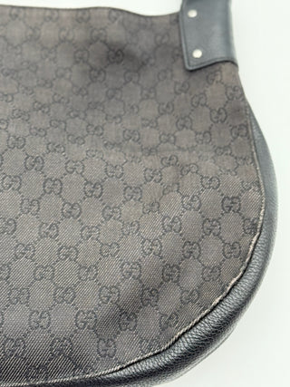 Gucci Black GG Monogram Canvas Hobo Bag