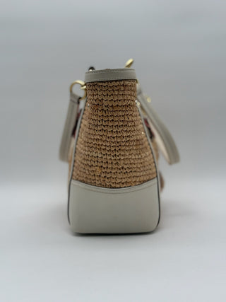COACH Hamptons Straw Applique Tote