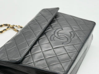 Chanel Vintage Leather Matelasse Coco Mark Tassel Chain Bag