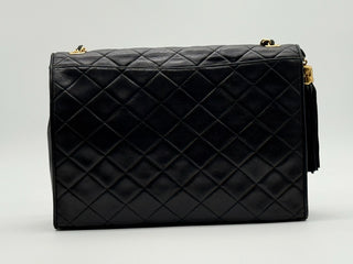 Chanel Vintage Leather Matelasse Coco Mark Tassel Chain Bag
