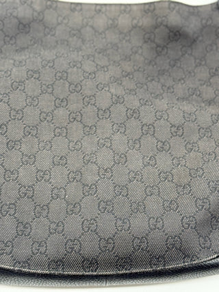 Gucci Black GG Monogram Canvas Hobo Bag