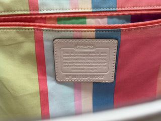 COACH Hamptons Straw Applique Tote