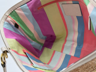 COACH Hamptons Straw Applique Tote