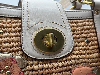 COACH Hamptons Straw Applique Tote