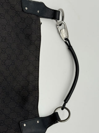 Gucci Black GG Monogram Canvas Hobo Bag