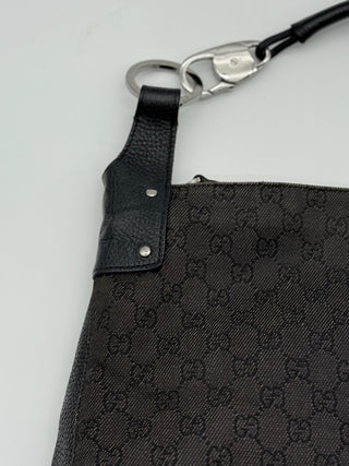 Gucci Black GG Monogram Canvas Hobo Bag