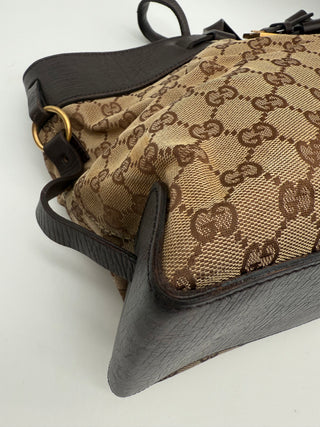 Gucci Buckle Canvas Tote