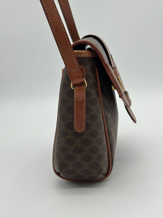 CELINE Vintage Macadam Brown Medium Crossbody