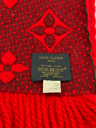 Louis Vuitton Logo Mania Red Scarf
