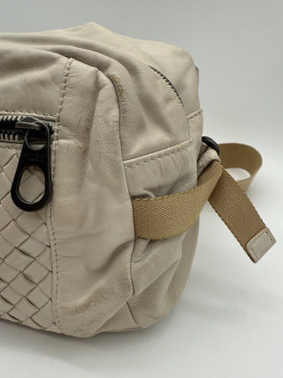 Bottega Veneta Intrecciato Leather Body Bag Ivory