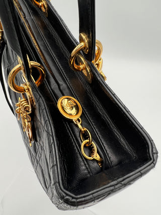 DIOR Lady Dior Lambskin Large Black