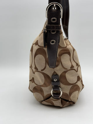 Coach Signature Monogram Brown Crossbody