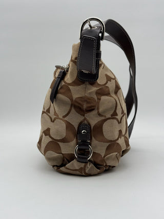 Coach Signature Monogram Brown Crossbody