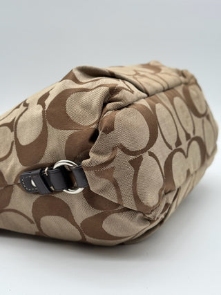 Coach Signature Monogram Brown Crossbody
