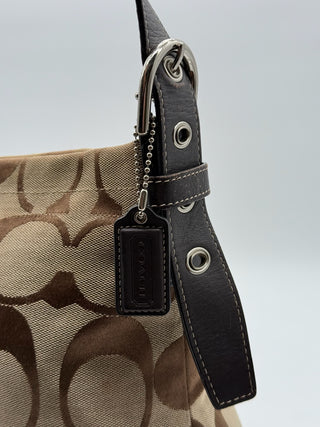 Coach Signature Monogram Brown Crossbody