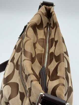 Coach Signature Monogram Brown Crossbody