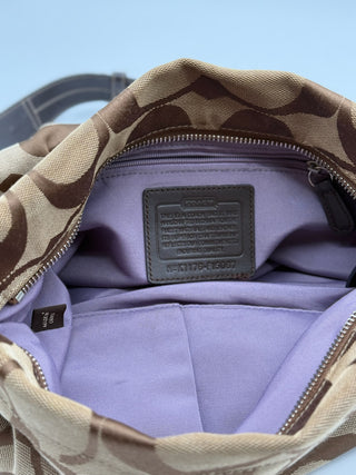 Coach Signature Monogram Brown Crossbody