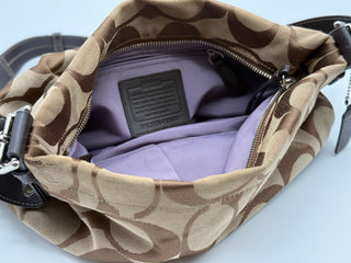 Coach Signature Monogram Brown Crossbody