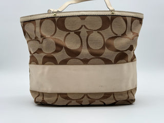 Coach Signature Ivory Striped Tote