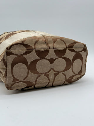 Coach Signature Ivory Striped Tote