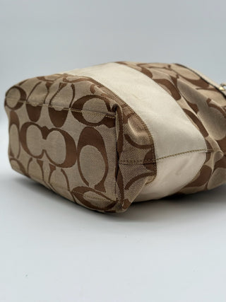 Coach Signature Ivory Striped Tote