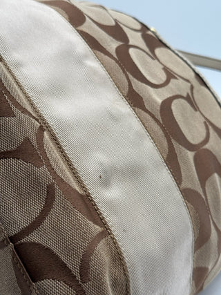 Coach Signature Ivory Striped Tote