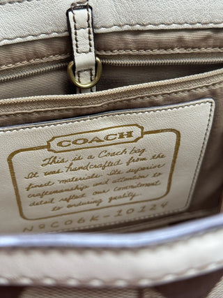 Coach Signature Ivory Striped Tote