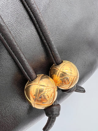 CHANEL Lambskin Backpack with Twin CC Ball Charms
