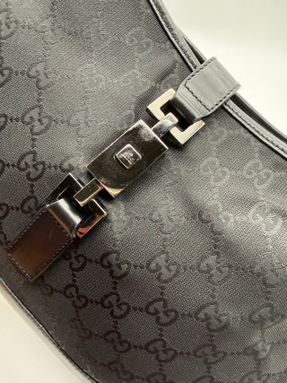 Gucci Jackie Black GG Canvas Bag