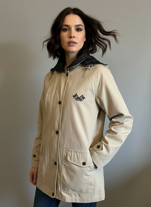 Burberrys Hooded Beige Coat Size Medium