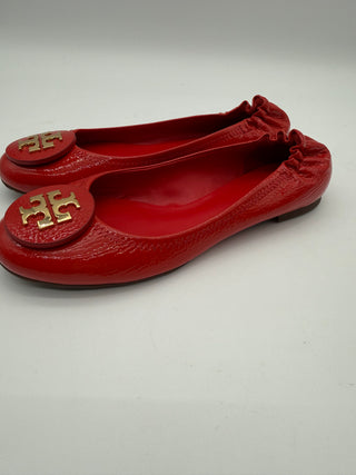 Tory Burch Minnie Travel Ballet Flats – Red Patent Leather | Size 7M