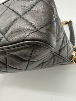 Chanel Vintage Quilted Lambskin Tassel Camera Bag – Black Leather with 24K Gold-Plated Hardware