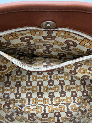 GUCCI Khaki Canvas Leather Shopper Tote