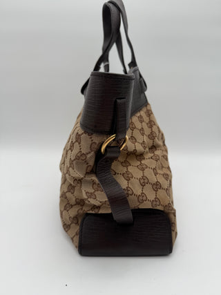 Gucci Buckle Canvas Tote